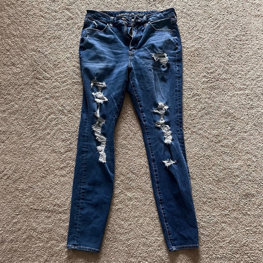 American Eagle Dark Wash Ripped Jeans